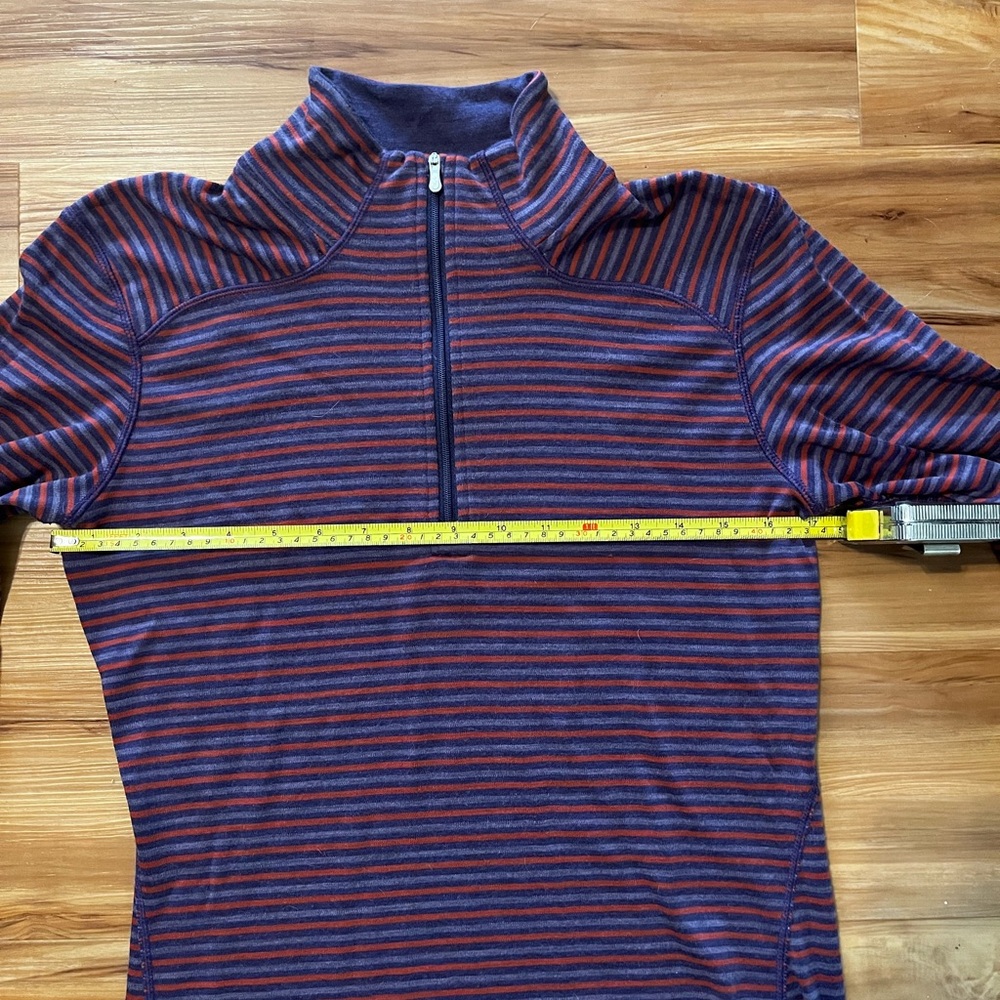 Smartwool Quarter Zip Striped Base Layer Mountain Purple Moab - Picture 9 of 12